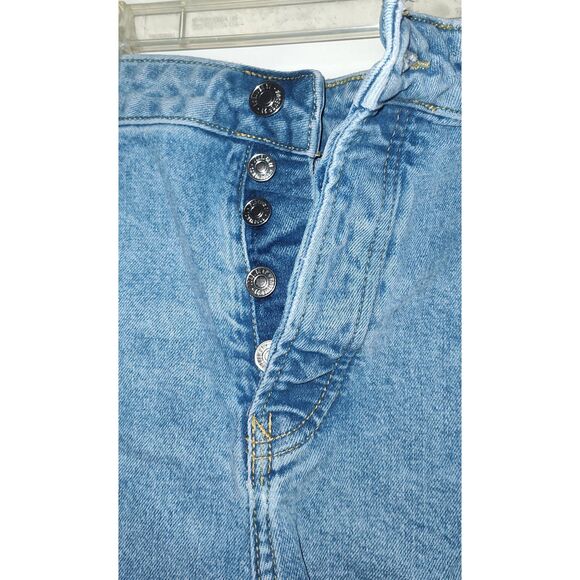 Forever 21 High rise Button Fly Cut off denim jean shorts Size 18 distressed - Picture 2 of 13